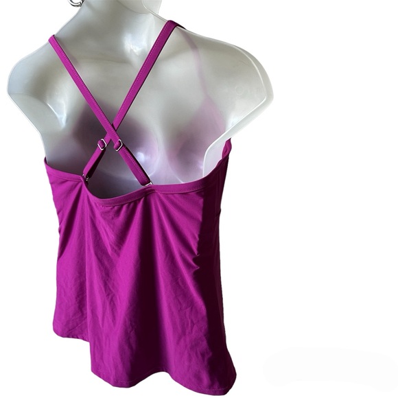 Athleta Women’s Twist Up Tankini Tank Top Swim Fuchsia color‎  chest size 40 B/C - Picture 2 of 12